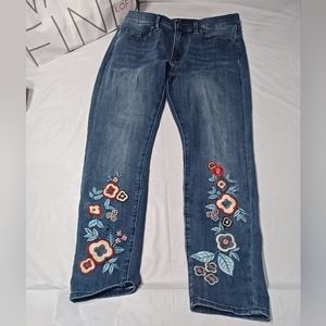 Buffalo David Bitton Faith Midrise skinny stretch jeans size W31 flower summer